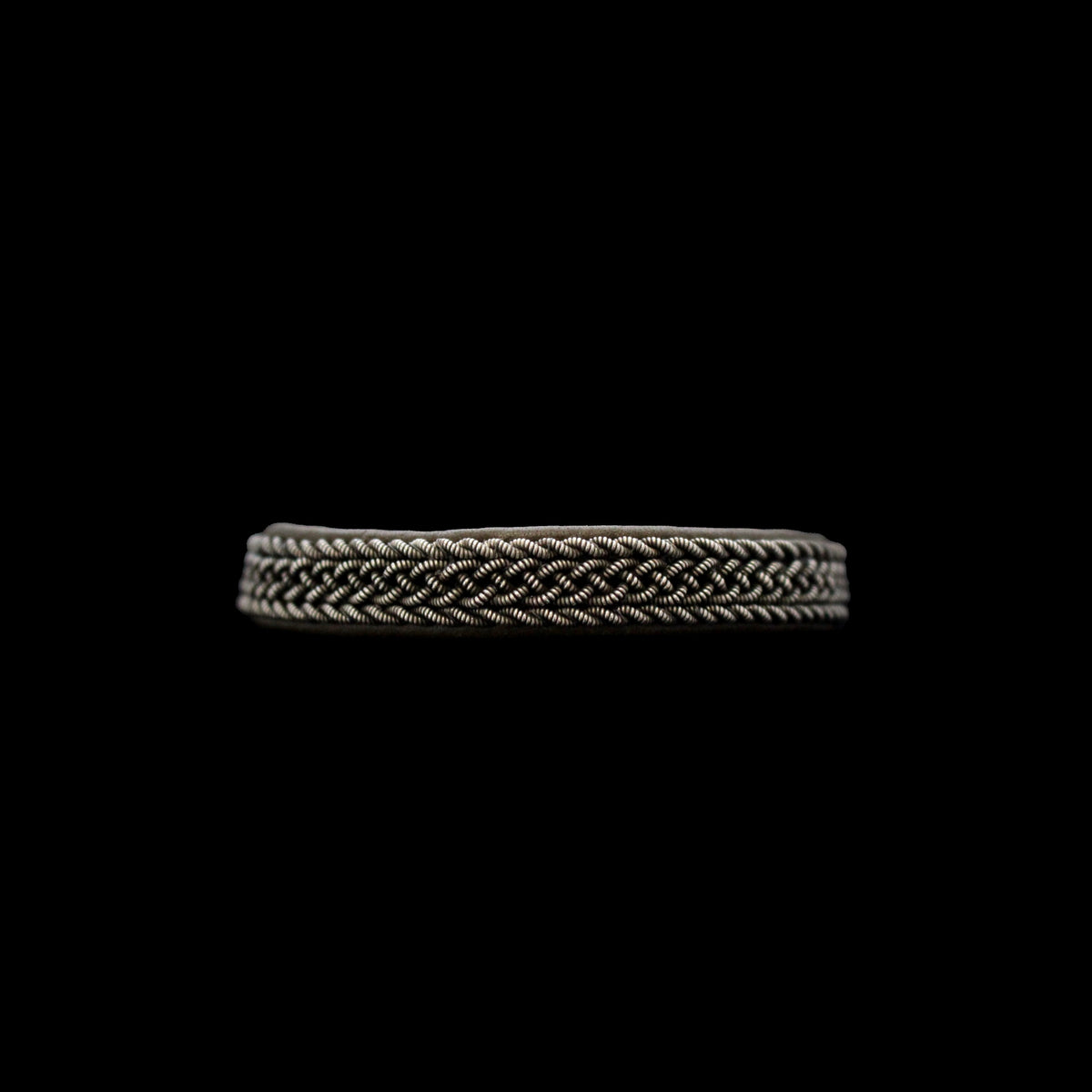 Sámi reindeer leather bracelet with braided pewter thread –Within-Antiqued