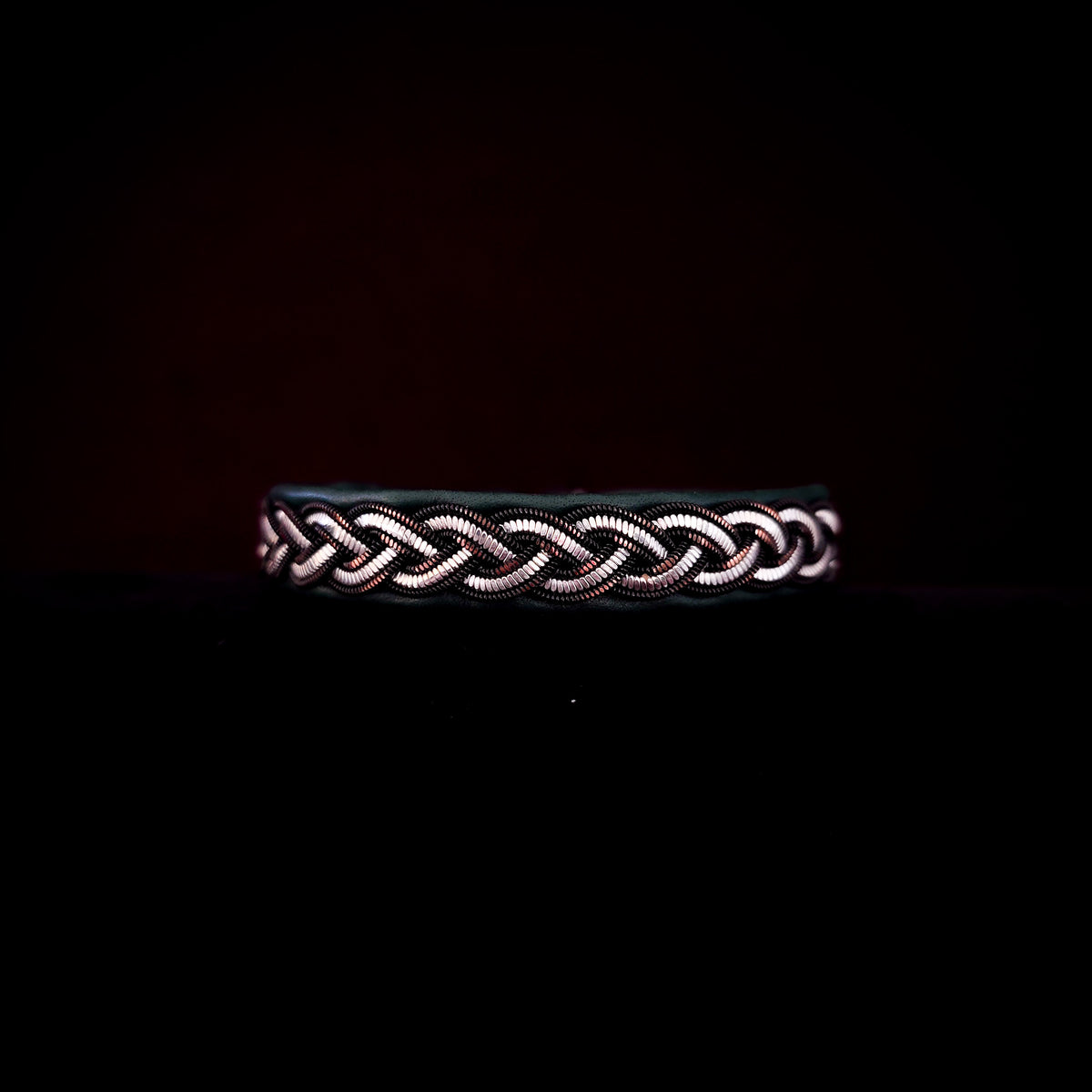 Sámi reindeer leather bracelet with braided pewter thread – Sable Ann