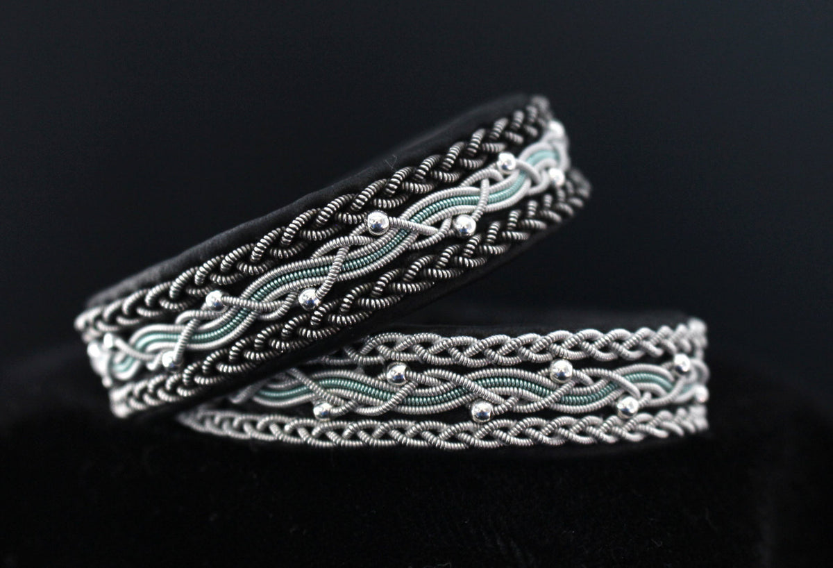 Sámi reindeer leather bracelet with braided pewter thread –Ivy & Antique Ivy
