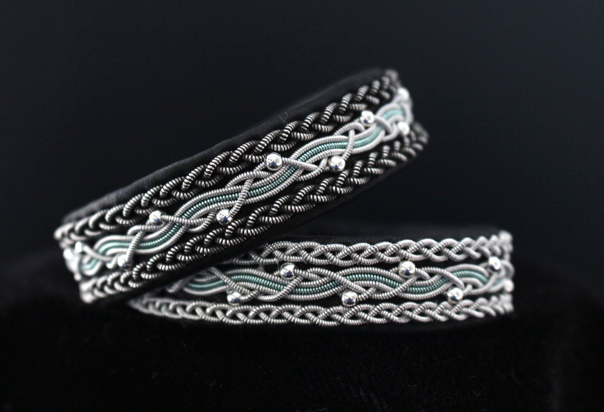 Sámi reindeer leather bracelet with braided pewter thread –Ivy & Antique Ivy