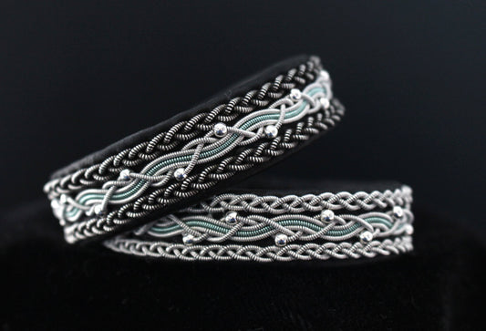 Sámi reindeer leather bracelet with braided pewter thread –Ivy & Antique Ivy