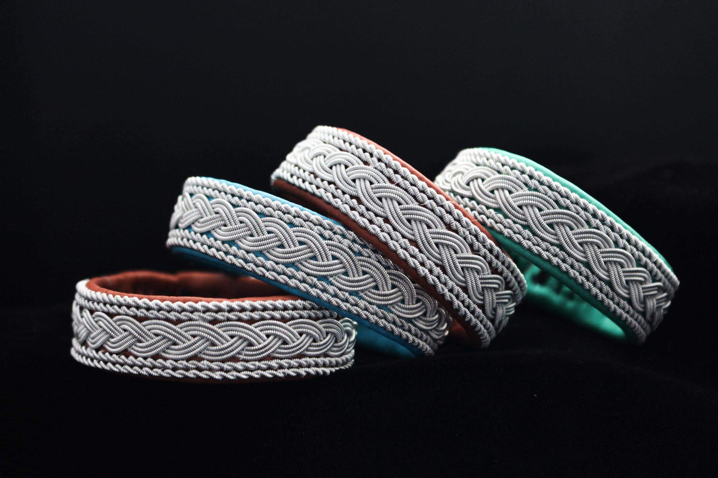 Sámi reindeer leather bracelet with braided pewter thread – Rasmus