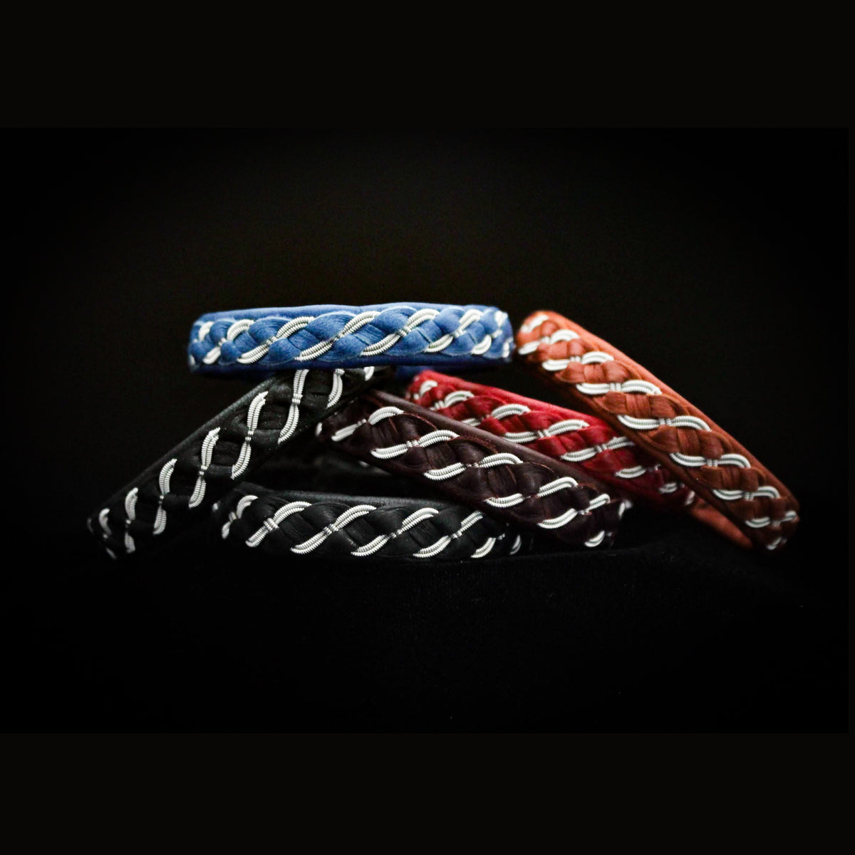 Sámi reindeer leather bracelet with braided pewter thread – Broken Road
