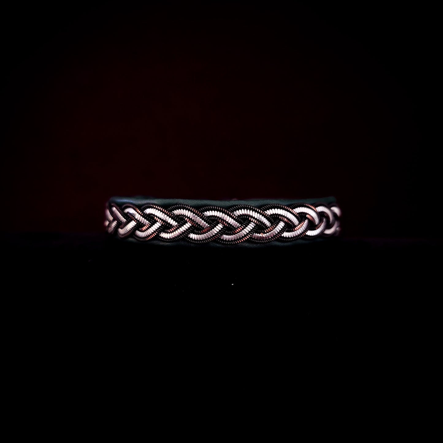 Sámi reindeer leather bracelet with braided pewter thread – Sable Ann