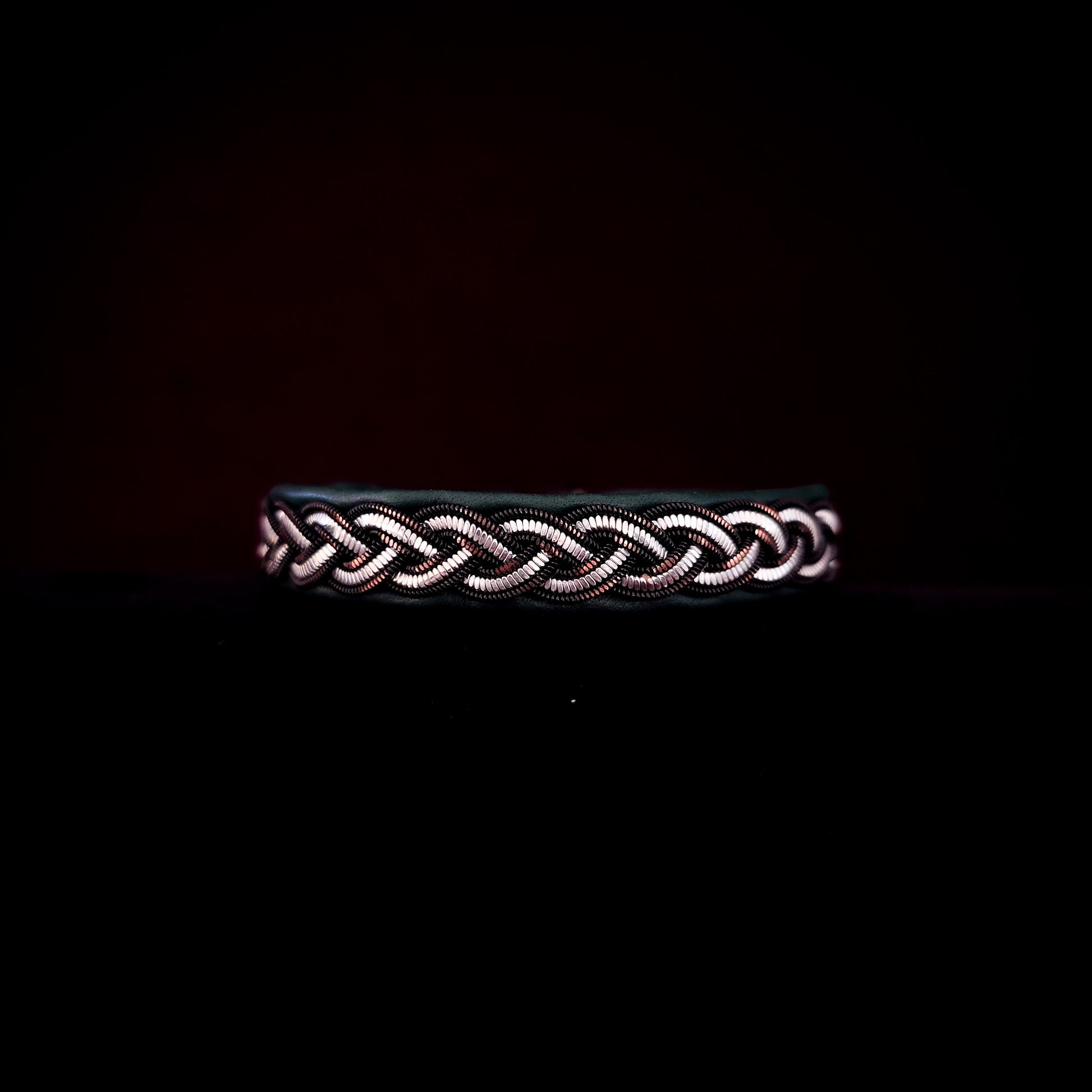 Sámi reindeer leather bracelet with braided pewter thread – Sable Ann