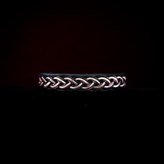 Sámi reindeer leather bracelet with braided pewter thread – Sable Ann
